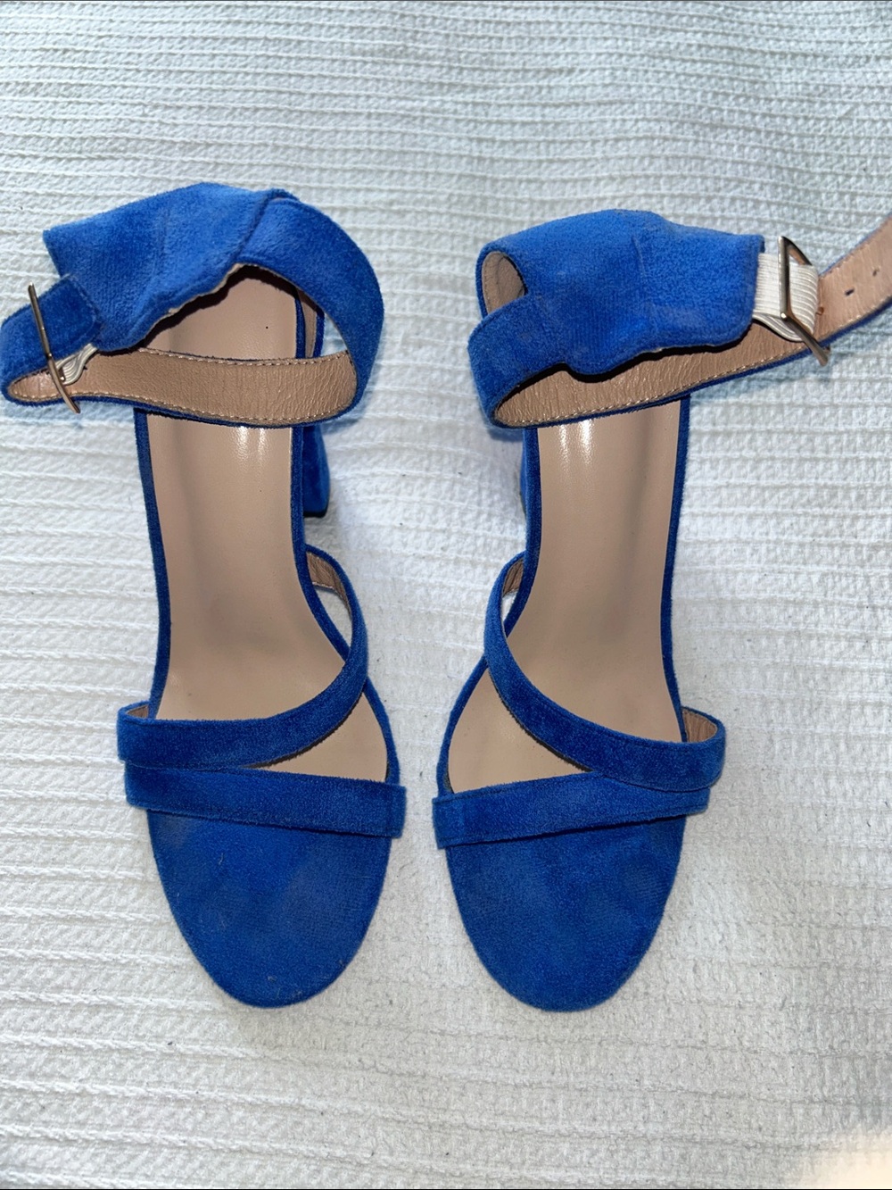 Blue Suede Women’s Strappy Sandals